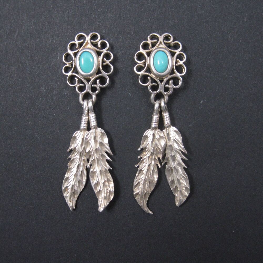 Long Sterling Silver Feather Earrings